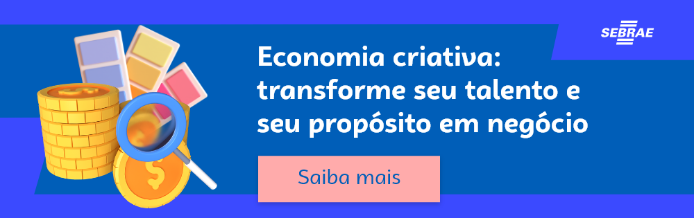 banner com chamada para material sobre economia criativa
