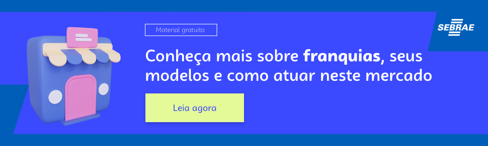 banner azul com a ilustração de loja colorida