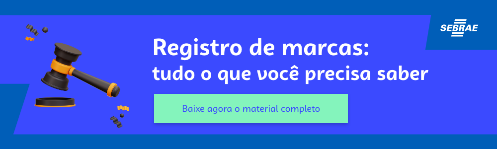 banner azul com a ilustração de um martelo de juiz no canto direito
