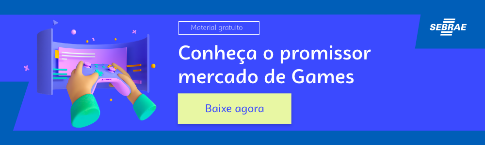  ilustração de duas mãos segurando um controle de videogame, representando o mercado de games